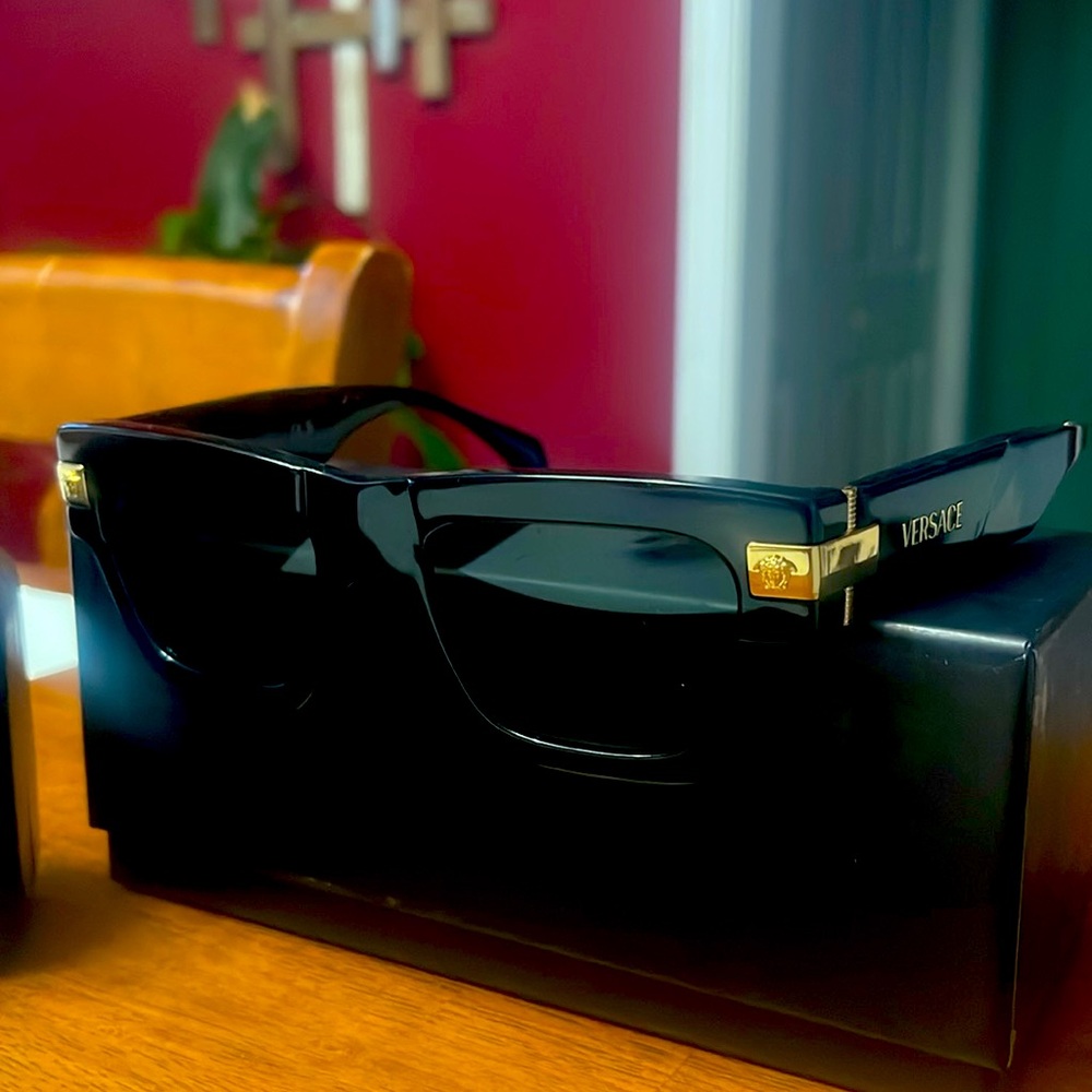 Versace Black and Gold Sunglasses - Picture 2 of 3